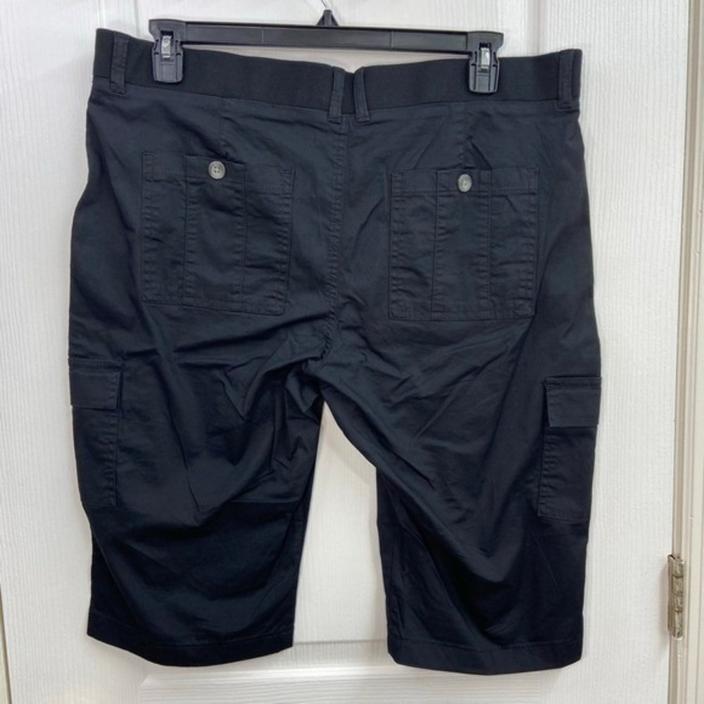 NEW Lee black flex-to-go relaxed fit cargo comfort waistband skimmer capri pants - Picture 7 of 9
